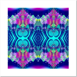 Multicolored Plaid Delight Fractal Abstract Posters and Art